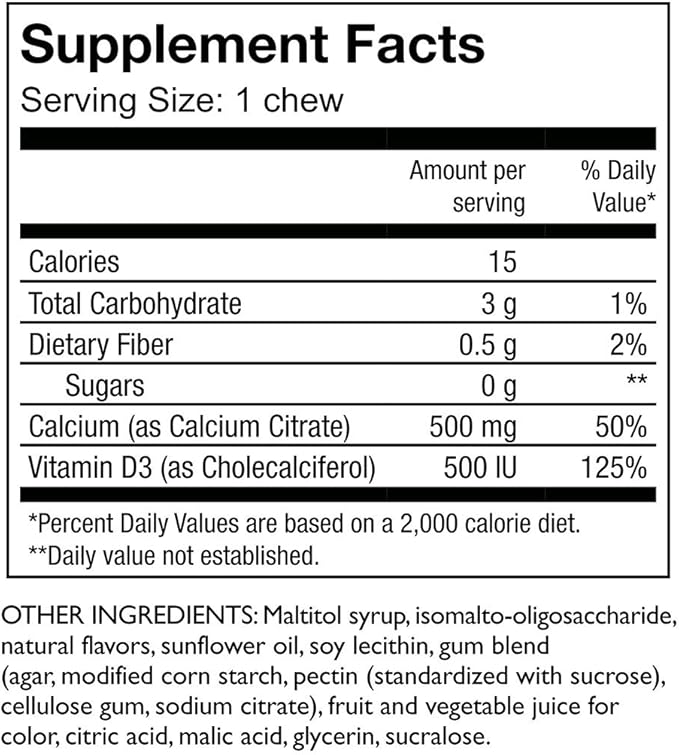 Celebrate Vitamins Bariatric 500mg Calcium Citrate Soft Chews with 500 IU Vitamin D3 – Essential for Gastric Bypass Patients &amp Bone Health - Sugar &amp Gluten Free Strawberry Banana (270 Chews)