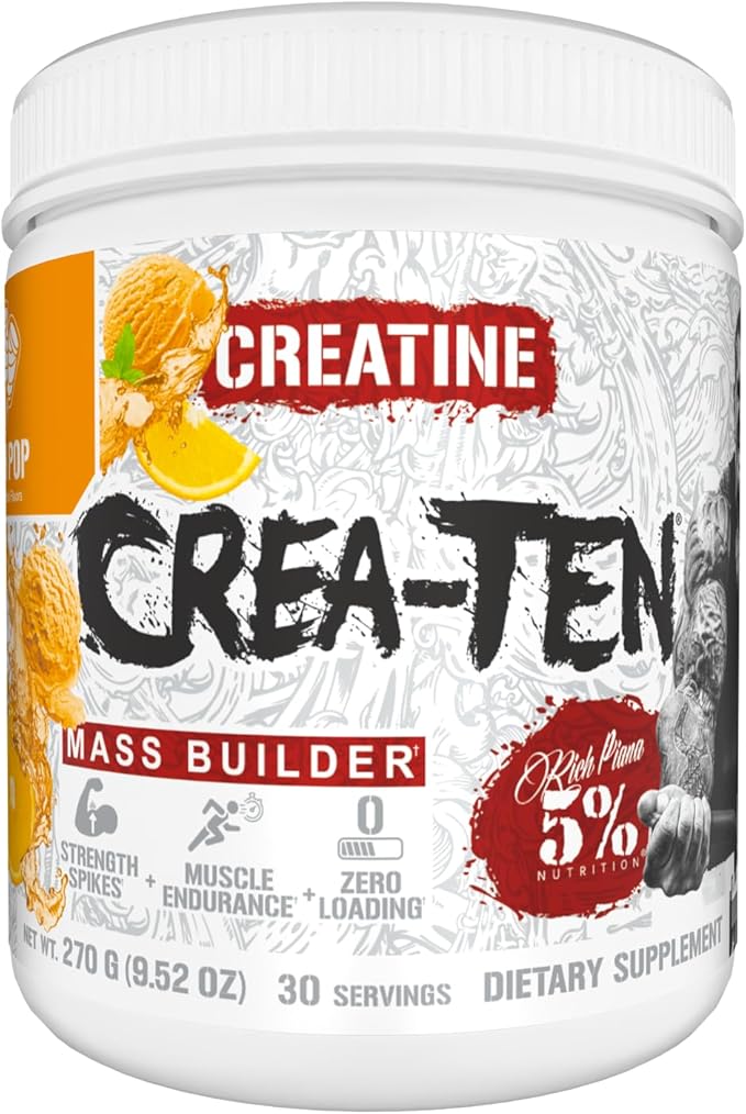 5% Nutrition CreaTEN Creatine Complex + Accelerators | Flavored Creatine Powder for Muscle Gain | Max Power Strength Endurance &amp Recovery (Push Pop)