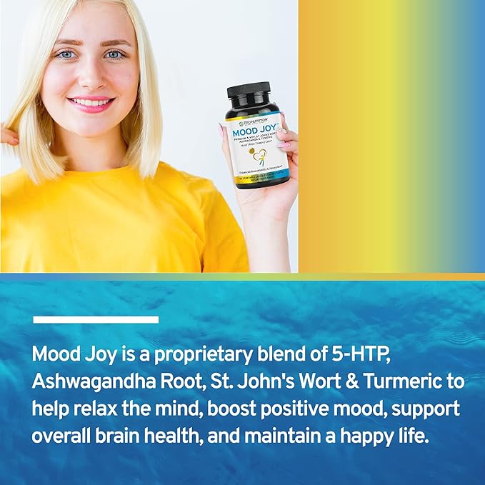Trio Mood Joy | Premium 5-HTP St Johns Wort Ashwagandha &amp Turmeric | Ashwagandha Capsules to Promote Natural Calm &amp Relaxed Mood | Mood Support Supplement | 60 Day Supply*