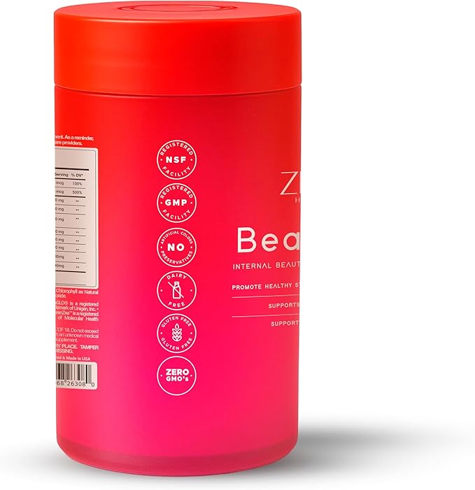 Zenos Health BeautyZen - Beauty Supplement for Hair Growth with DHT Blocker Biotin Collagen Keratin &amp Antioxidants Supplement Androgen Blocker Anti Aging Keratin Complex - Made in USA 120 Cap