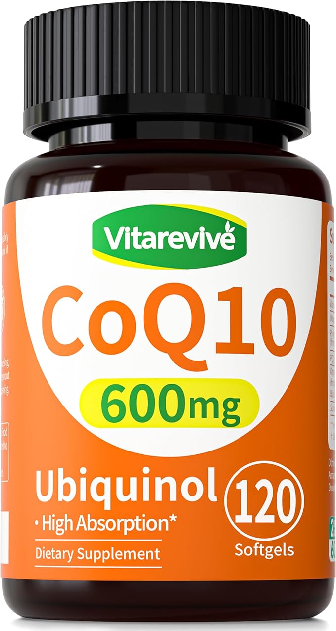 CoQ10 600 mg Softgels – Ubiquinol Coq 10 High Absorption Coenzyme Q10 &amp CoQ-10 Supplement for Energy Heart &amp Antioxidant Support 120 Count