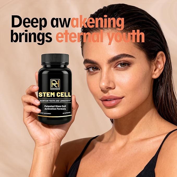 Stem Cell Activation Formula 60 Capsules with Vitamin D and B12 Youth and Longevity Support Maintain Youth and Longevity Patented StemCell Activation Fomula (2 Bottle (120 softgels))