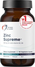 Designs for Health Zinc Supreme - 30mg Zinc Bisglycinate Chelate Supplement with Cofactors Taurine Vitamin B6 B2 + Molybdenum - Immune Support Supplement - Vegan + Non-GMO (90 Capsules)