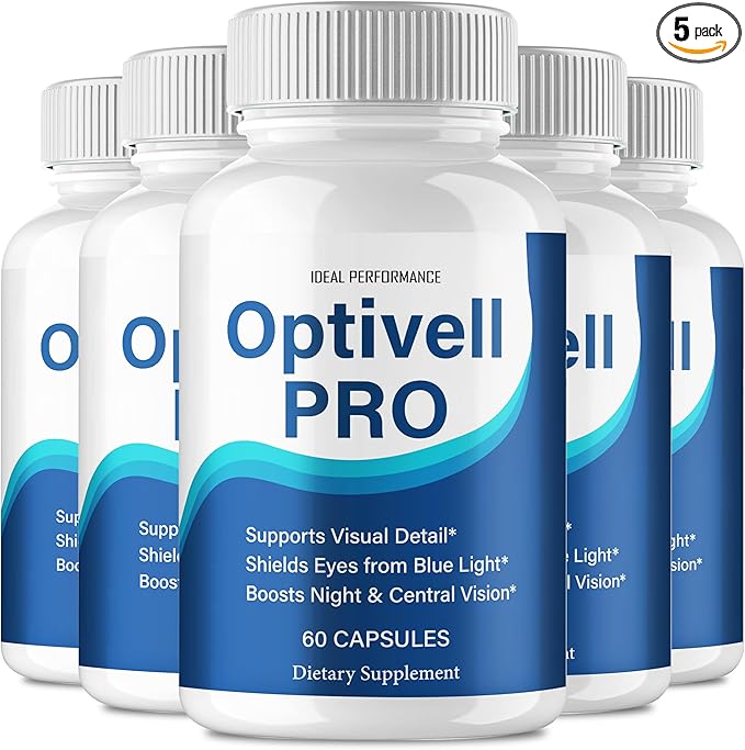 Optivell Eye Capsules Optivell Pills Supplement - Maximum Strength All Natural Visual Wellness and Crystal Clear View Advanced Formula Optivell Vision Support Reviews (5 Pack)