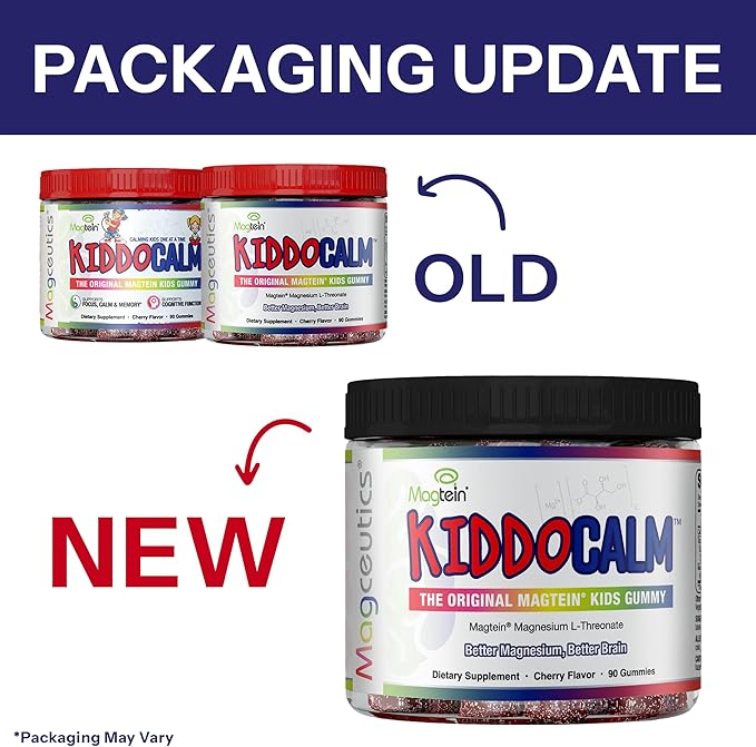 KiddoCalm Magnesium Gummies - Magtein Magnesium L-Threonate Gummy for Kids Focus Calm Sleep Attention &amp Brain Health Support Supplement for Children - 90 Vegan Gummies