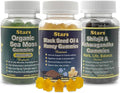 Beauty Wellness &amp Clarity Pack: Black Seed Oil Sea Moss Shilajit &amp Ashwagandha Gummies for Digestive Health Energy and Skin Care Antioxidant &amp Immune Boost for Men &amp Women 3-Pa