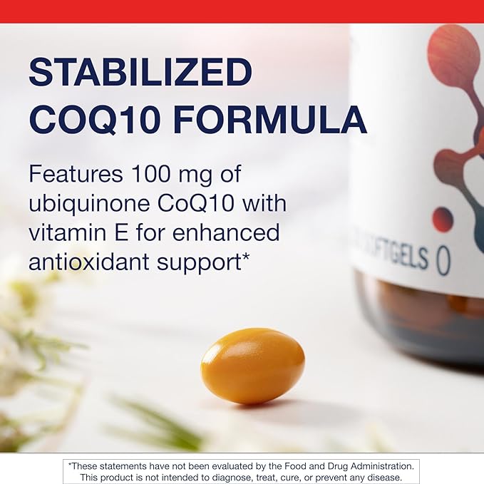Metagenics CoQ10 ST-100-100 mg Ubiquinone with Vitamin E for Heart Energy &amp Antioxidant Support* - Non-GMO Gluten-Free Soy-Free - GMP Certified Facility - 120 Softgels