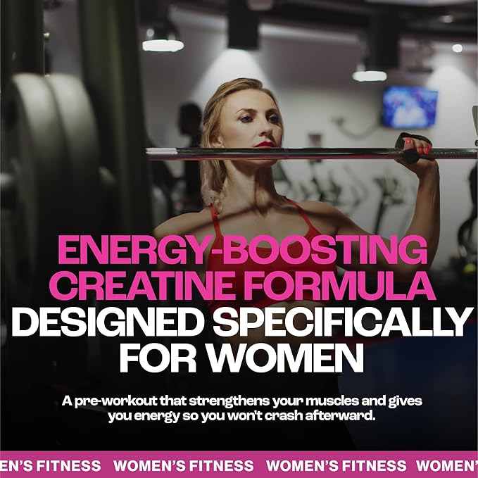 Creatine for Women Athletes Burn Fat Pre-Workout Fitness Instant Energy Muscle Tone Aerobics Endurance Cycling Running &amp Stamina. Muscle Without Bulk Amino Acids Vitamins. Cherry