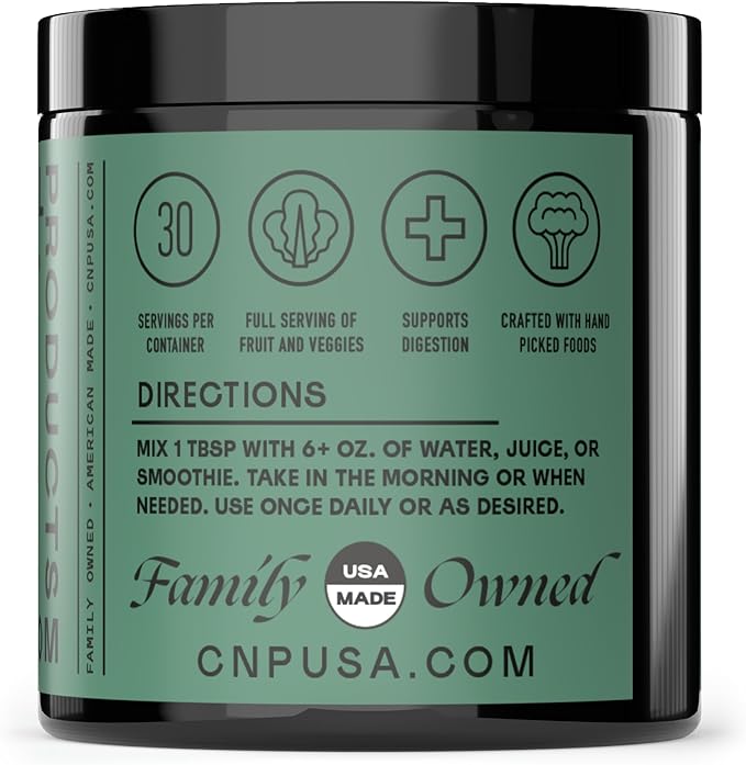 Gut Greens Superfood Powder Formula Supplement - Amazing Raw Digestive Enzyme Supplements Grass Mix 9oz 30 Servings