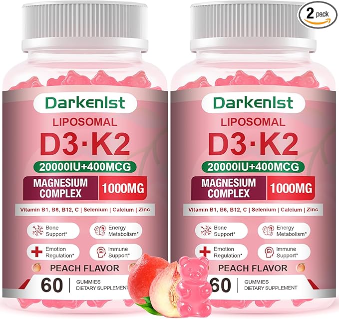2 Pack Liposomal Vitamin 20000IU D3 + 400mcg K2 SupplmentComplex Magnesium Glycinate Malate &amp Citrate Calcium Zinc Rich In Vitamins B &amp C Stress Relief Relaxation &amp Bone Support fo