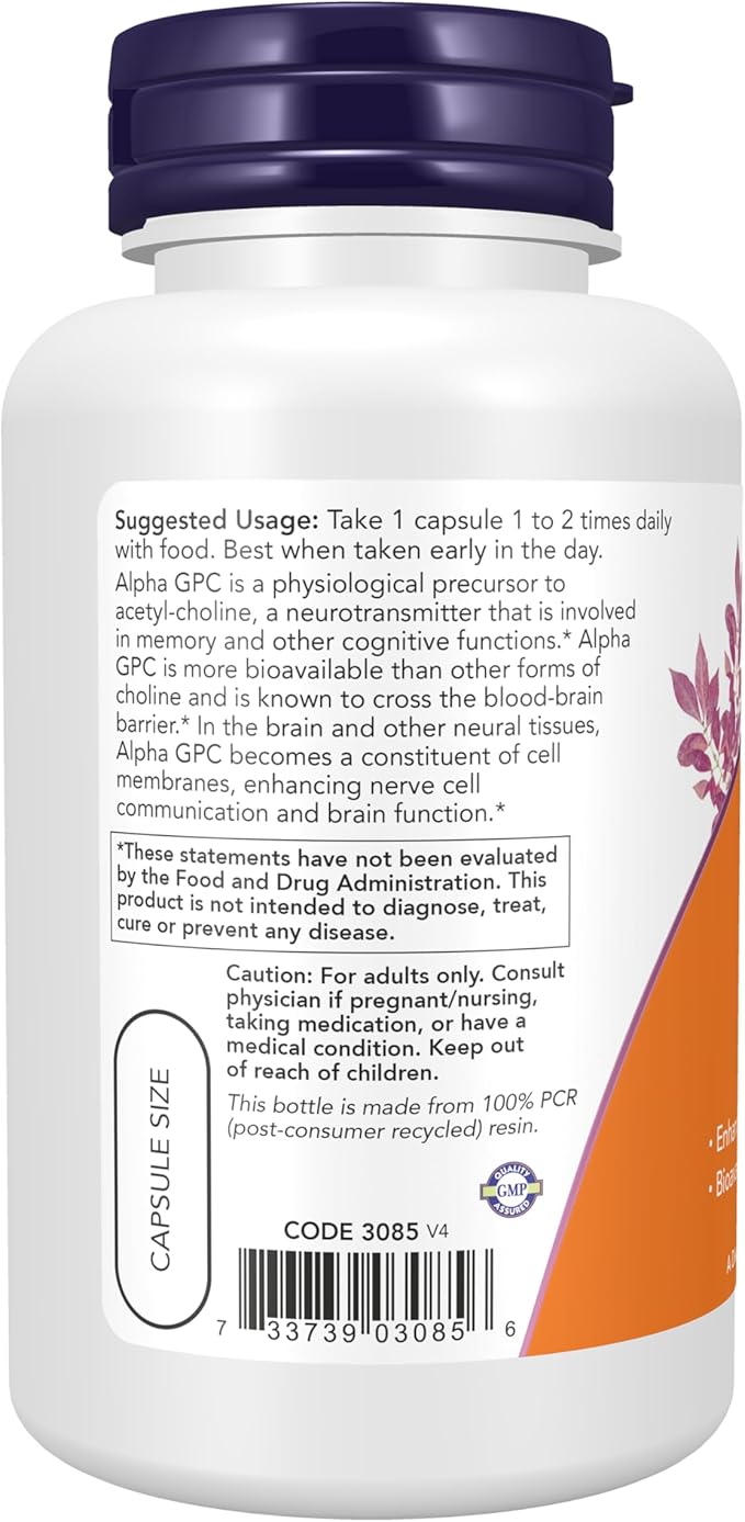 Now Foods Now Foods Alpha Gpc 300mg 60 Veg Caps (Pack of 2)