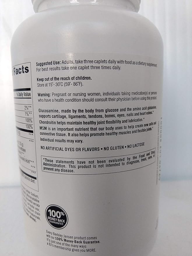 Berkley Jensen Dietary Supplement 2X Glucosamine Chond 300 Count