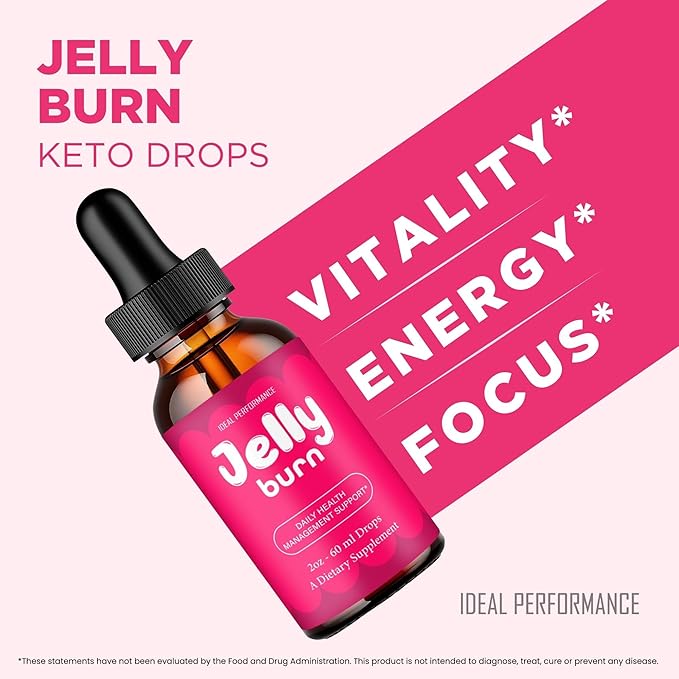 Jelly Burn Drops Official Jelly Burn Supplement Drops with All Natural Ingredients - Maximum Strength Advanced Formula Overall Health &amp Wellness Premium JellyBurn Droppers Support Reviews (2 Pa