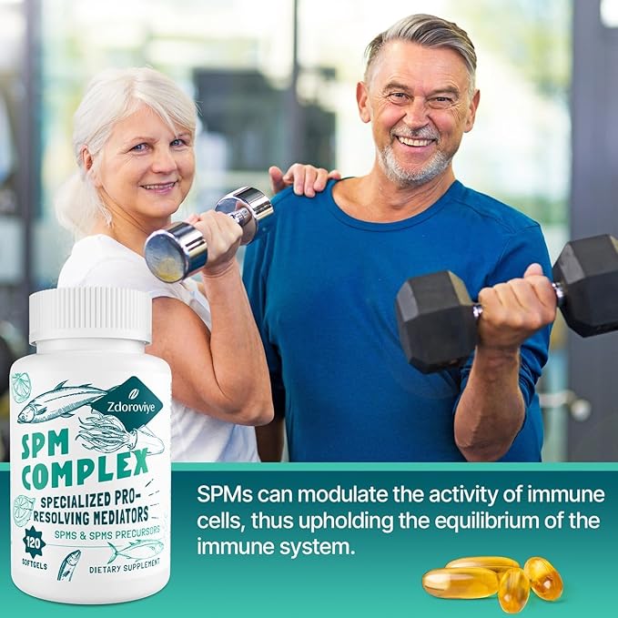SPM Supplement - Specialized Pro-Resolving Mediators and SPMs Precursors Complex - 120 Softgels (2 Bottles)