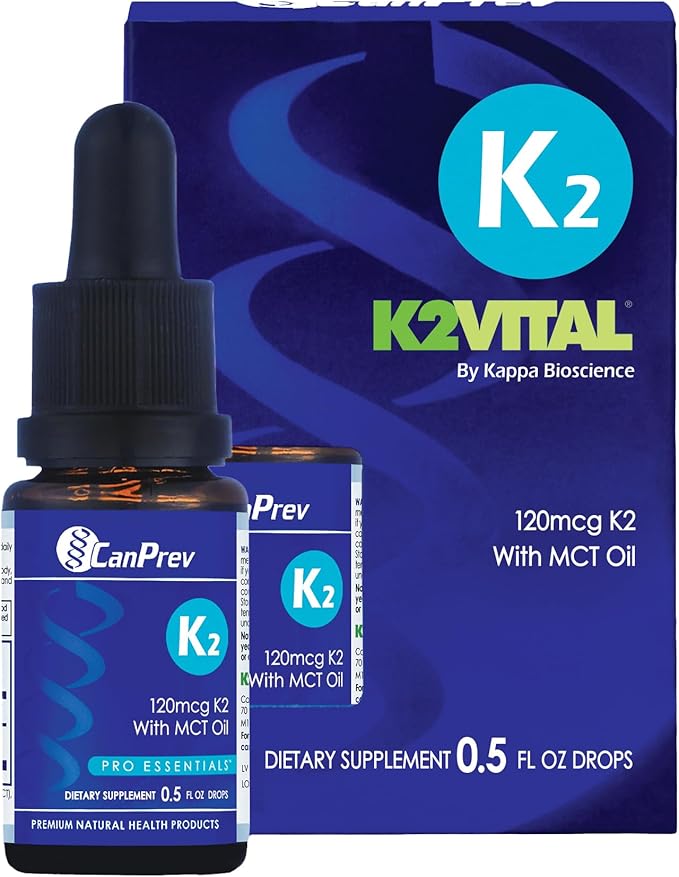 CanPrev K2 Drops 15ml 300 Servings 30mcg MK-7 Vitamin K2 Liquid Supports Strong Bones &amp Cardiovascular Wellness Vegan Unflavored Formula with MCT Oil for Optimal Calcium Utilization &amp Ab