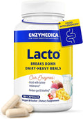 Enzymedica Lacto Digestive Enzymes for Men &amp Women - Lactose Intolerance Support Supplement with Lactase Enzyme Breaks Down Dairy Heavy Meals Helps Reduce Gas &amp Bloating Gluten Free - 180 C