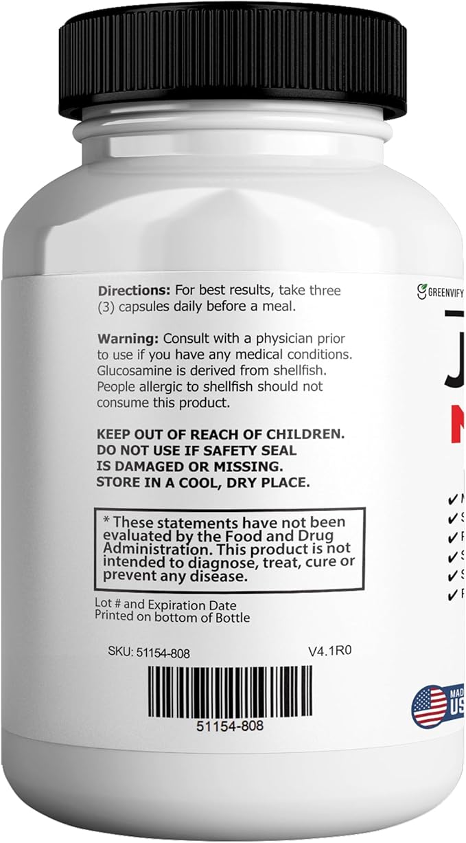 JointSana Max Maximum Strength Joint Support Supplement 60 Capsules with Glucosamine Chondroitin Turmeric Non-GMO Gluten Free (1)