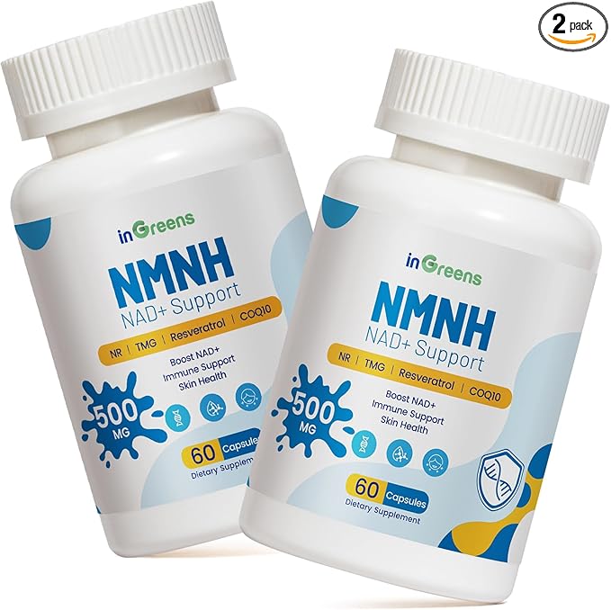 500mg NMNH NMN Supplement Alternative with NR TMG Resveratrol COQ10 NAD Supplement Anti Aging Energy Boost NAD+ Levels 120 Capsules