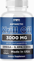 Dr. JOEL'S MOM NUTRIX Antarctic Krill Oil Supplement - 150 Softgels - High Absorption EPA DHA Astaxanthin &amp Phospholipid - No Fishy Aftertaste Like Fish Oil - Made in USA