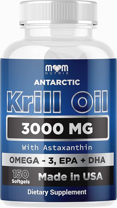 Dr. JOEL'S MOM NUTRIX Antarctic Krill Oil Supplement - 150 Softgels - High Absorption EPA DHA Astaxanthin &amp Phospholipid - No Fishy Aftertaste Like Fish Oil - Made in USA
