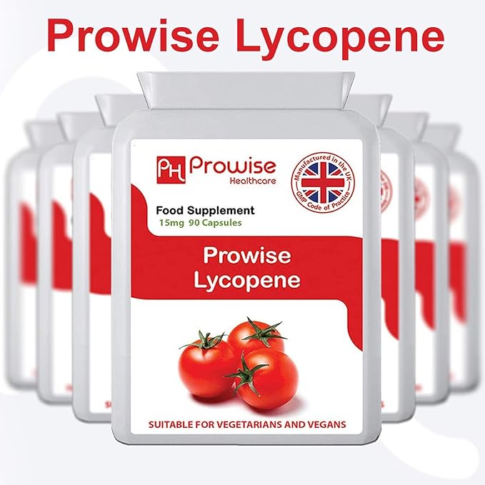 Lycopene 10% Beadlet 15mg 90 Capsules - UK Manufactured | GMP Standards by Prowise Healthcare - Suitable for Vegetarians and Vegans