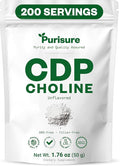Purisure CDP Choline Powder 50g CDP Choline Supplements That Support Attention Focus and Energy Citicoline Powder for Cognitive Function Increases Motivation and Productivity 200 Servings
