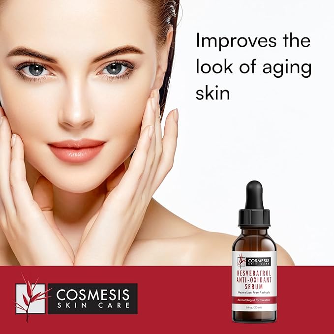 Resveratrol Anti-Oxidant Serum - Combat Aging with Antioxidants from Tea Polyphenols &amp Resveratrol - 1 fl oz - Cosmesis