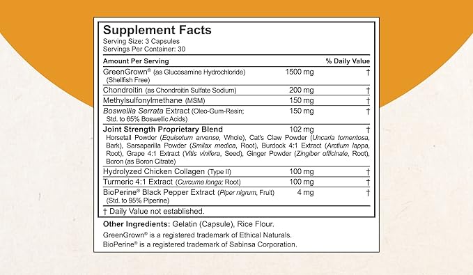 NuBest Joint Xtra - Joint Support Supplement | Joint Health Formula with Triple Joint Strength - Glucosamine Chondroitin Turmeric MSM | 1 Month Supply