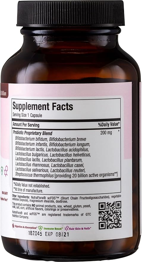 Maxi Health Probiotics for Digestive Health and Gut – 15 Strains 20 Billion CFU Active Organisms - Probiotics for Men and Women – Daily Probiotic for Digestive Support 60 Capsules