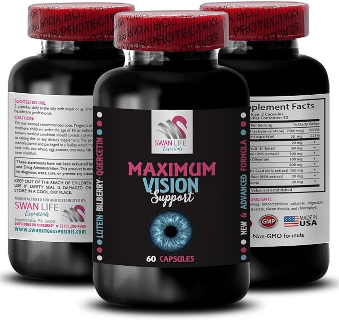 Focus clear - EYE VISION SUPPLEMENT - Vision boost Better sight Focus support Eye sharpener Sharp images Focus lens Sharp perception Clearer vision Focus enhancer 3 Bottle 180 Capsules