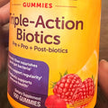 Nature_Mades Triple Action_Biotics Gummies (100 Count) | Pre + Pro + Postbiotic Blend with Fiber &amp Probiotics Lemon Raspberry Flavor