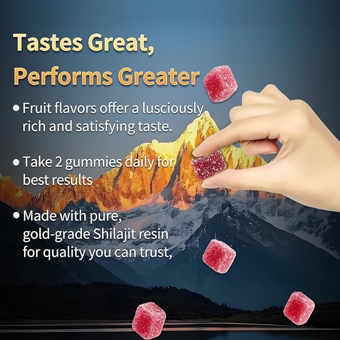 Shilajit Gummies Manuka Honey Lemon Flavor Himalayan shilajit No Added Sugar Ashwagandha Gokshura| Fulvic Acid &amp 85+ Trace Minerals for Men Women I Non-GMO 100% Natural &amp Organic I 30 Gummy