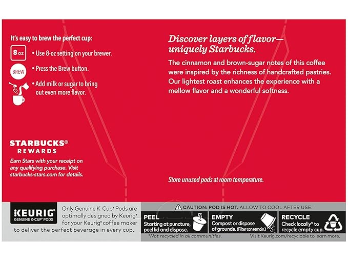 Starbucks Flavored Ground Coffee K-Cup PodsCinnamon DolceFlavored Ground Coffee Signature CollectionRecyclable K-Cups10 K-Cup Pods/Box (Pack of 2 Boxes)10 Count (Pack of 2)