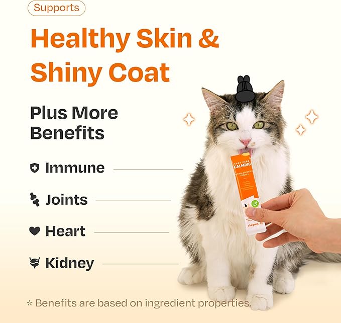Cat Omega 3 Supplement – Lickable with EPA &amp DHA for Skin and Coat Immune &amp Joint Support – Daily for Cats Salmon Flavor 30 Tubes