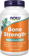 NOW Foods Supplements Bone Strength™ with Microcrystalline Hydroxyapatite (MCHA) Magnesium and Vitamins CD and K 240 Capsules