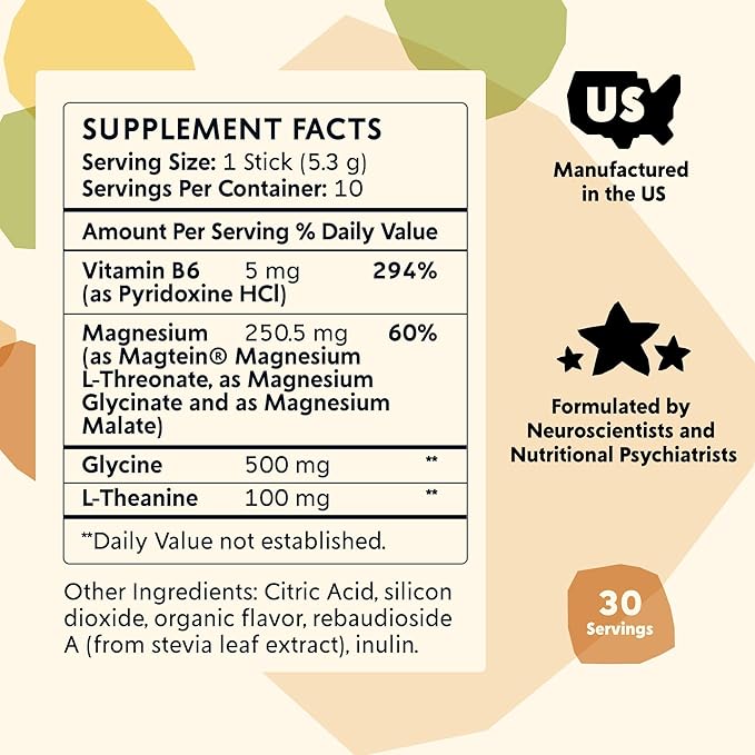 PYM Mood Support Magnesium Bundle – 30-Serving Jar + 10-Serving Stick Packs | Magnesium Glycinate L-Threonate &amp Malate | Cortisol Reducer | Vegan Non-GMO Made in USA