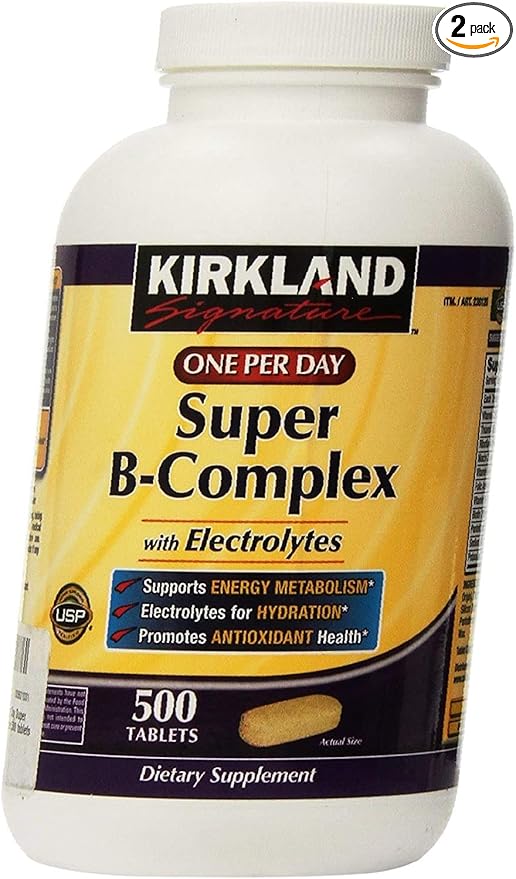 KIRKLAND SIGNATURE One Per Day Super B-Complex with ElectrolytesTablet 1000 Count (Pack of 2)