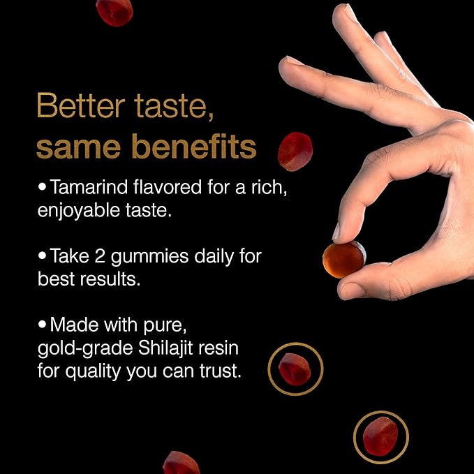 Be Bodywise Pure Himalayan Shilajit Gummies Gold I Lab Tested I No Added Sugar I Ashwagandha Gokshura| Fulvic Acid &amp 85+ Trace Minerals I for Men Women I Non-GMO I 100% Natural &amp Organic I 6