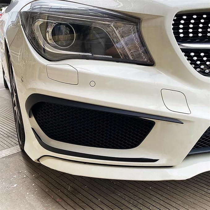 Kiyah Car Front Bumper Splitter Spoiler Fog Light Canard Compatible for Mercedes Benz CLA Class C117 CLA45 CLA220 CLA250 AMG 2013 2014 2015 (Color : Upper Part)