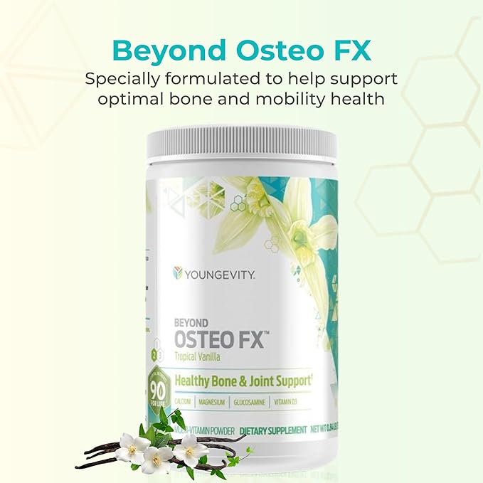Youngevity Beyond Osteo-FX™ Powder – 1200 mg with Vitamin D3 Tri-Calcium Phosphate Magnesium and Zinc – Calcium Citrate Supplement for Women &amp Men – Non-GMO Gluten-Free – Tropical Vanilla