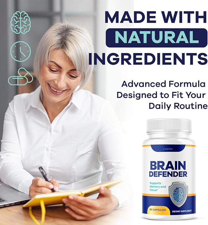 (5 Pack) Brain Defender - Official Brain Defender Supplement Advanced Pills Natural Brain and Memory Support Brain Defender Health &amp Wellness Multivitamin 300 Capsules for 5 Months