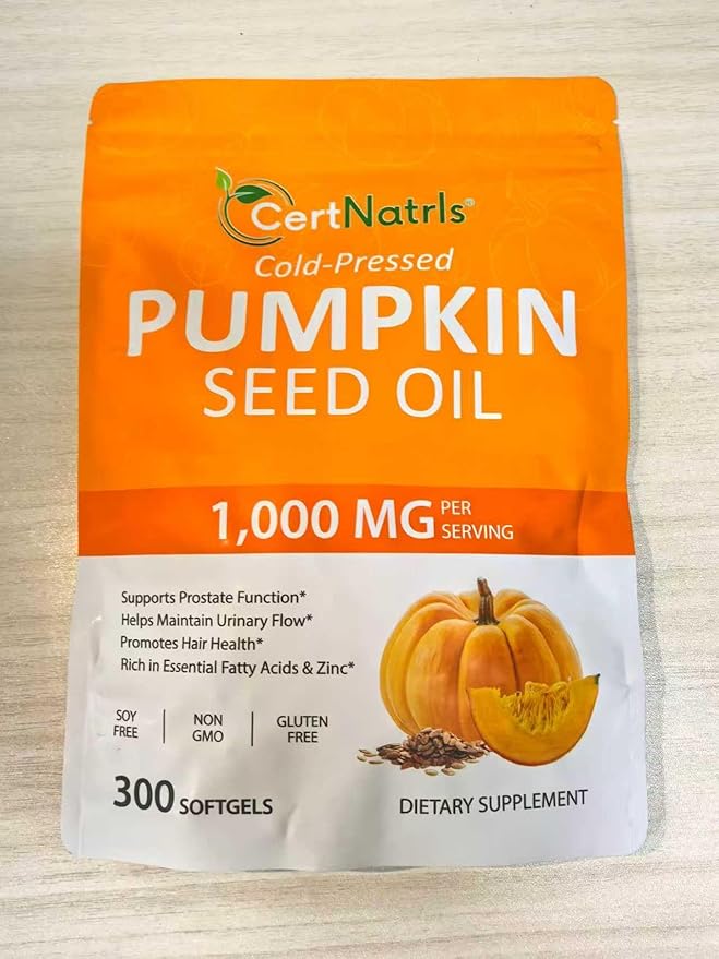 Pumpkin Seed Oil Capsules with Saw Palmetto 300 Softgels Pumpkin Seed Oil for Hair Growth Supports Urinary Bladder &amp Prostate Health Cold Pressed &amp Pure Virgin Gluten Free Non-GMO SOY F