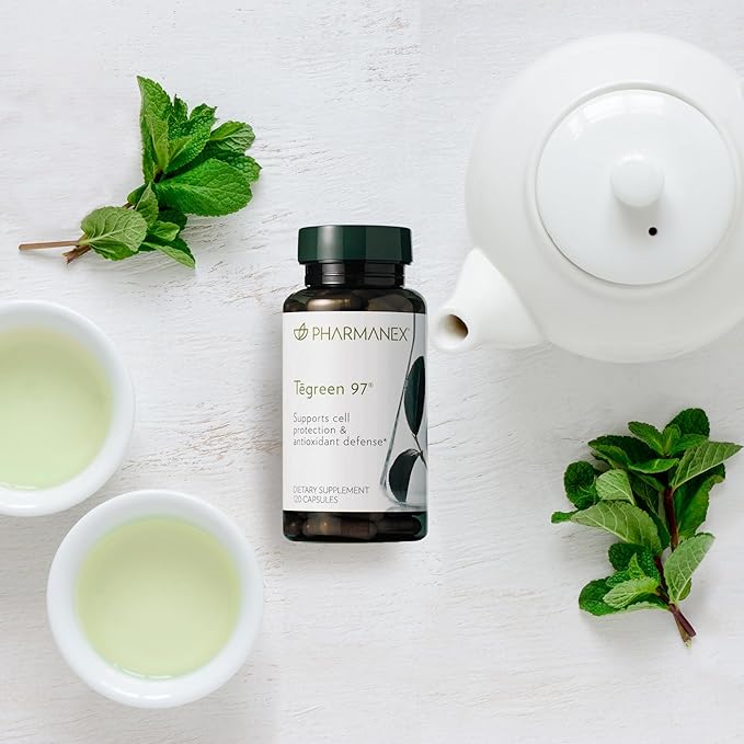 Nu Skin Pharmanex Tegreen 97 Cell Protection | 120 Count | Antioxidant Support for Healthy Cell Function | Proprietary Green Tea Extract