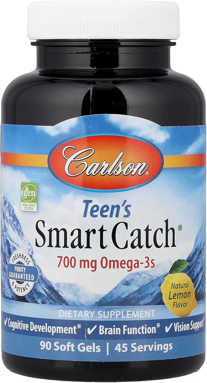 Carlson Labs Smart Catch Fish Oil for Teens 1000mg 90 Softgels