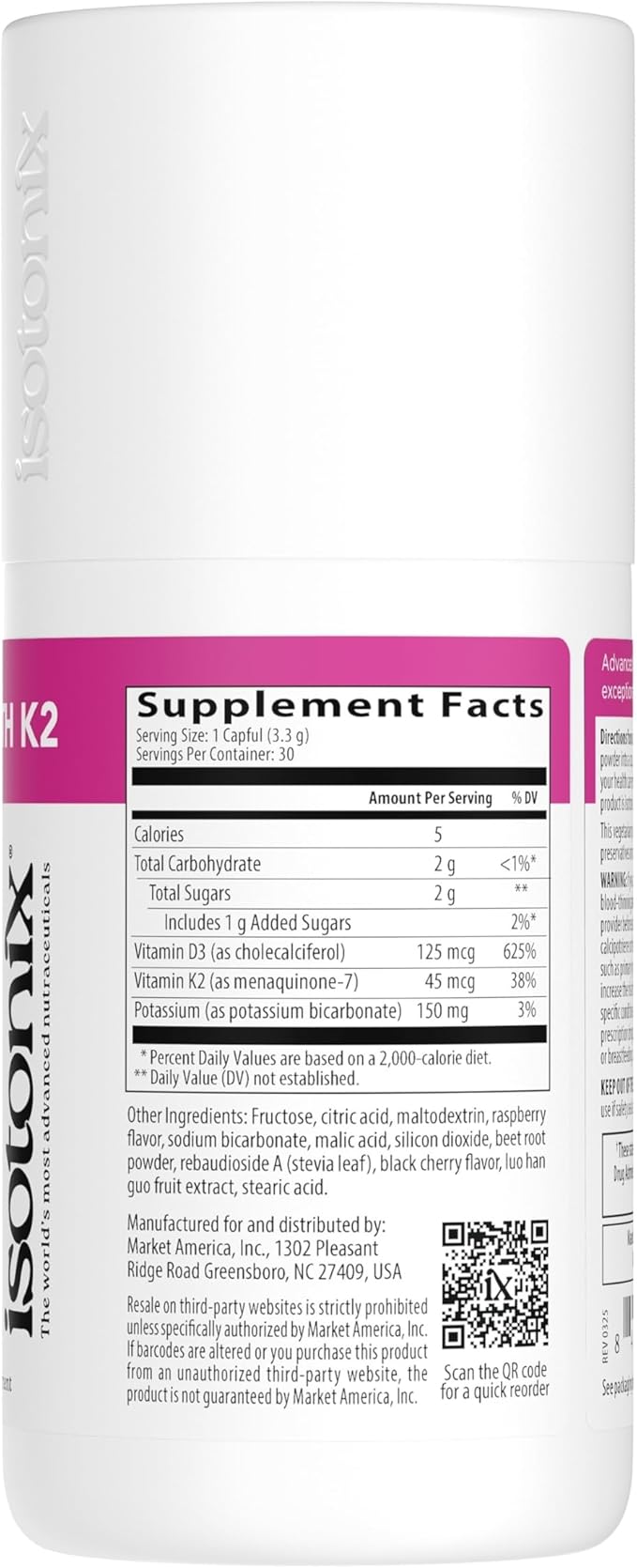 Isotonix Vitamin D with K2 — Promotes Calcium Utilization Maintain Bone Health &amp Immune Support Isotonic Powder Vegetarian Gluten-Free (30 Servings)