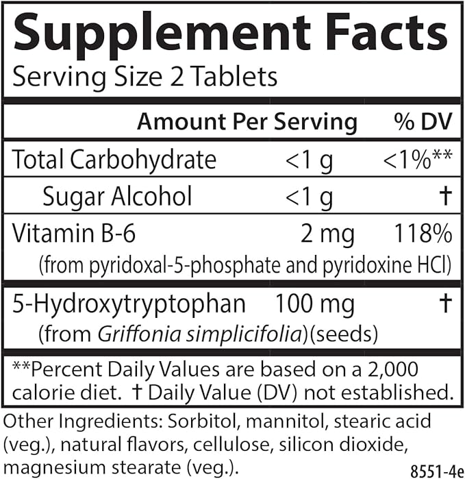 Carlson Healthy Mood 5-htp Elite 50mg Raspberry Chewables 120 Tablets