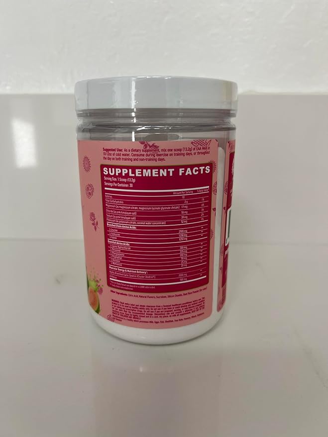 Primeval Labs EAA Max Energy | Pre or Post Workout Muscle Recovery | BCAAs EAAs Electrolytes | Supports Hydration &amp Performance | Keto Friendly | 30 Servings (Guayaba)
