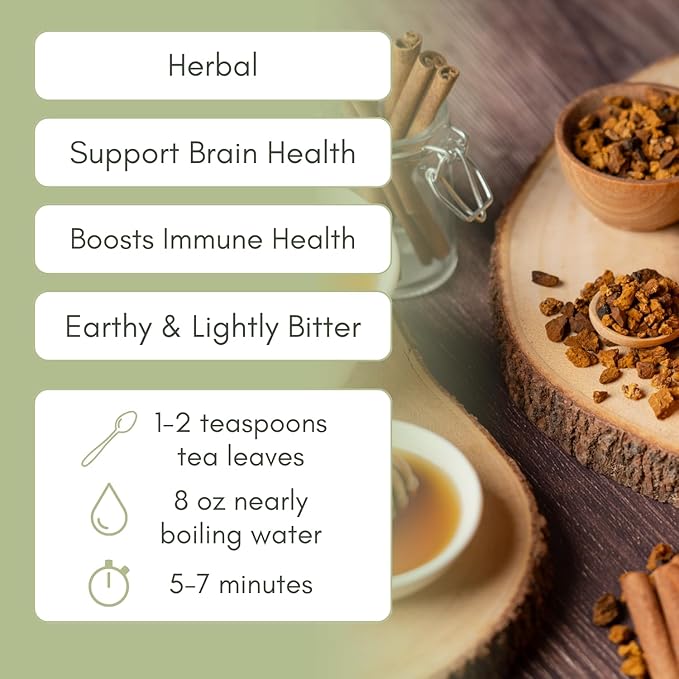 Organic Chaga Mushroom Herbal Tea - 2oz Bag (Approx. 30 Servings) | Full Leaf Tea Co.