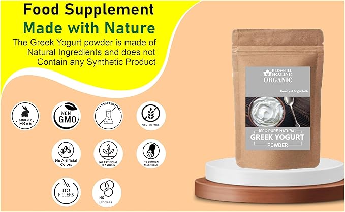 Blessfull Healing Organic Greek Yogurt Powder 100% Pure Natural 100 Gram / 3.52 oz