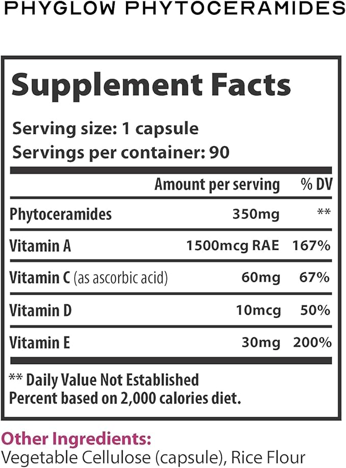 Skin Care Phytoceramides 90 Day Hydration Focus Super Ceramide Supplements for Women and Men Wrinkle Support Factor Pills Give youth to the Face with Multivitamin A C D E Gluten Free 90 Capsules